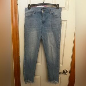 1822 Denim cropped frayed jeans